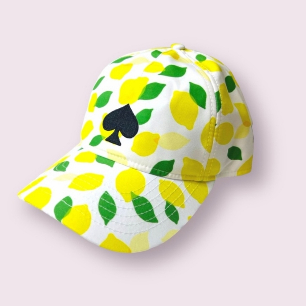 Kate Spade New York Baseball Printed Cap/Hat, Lemon Toss